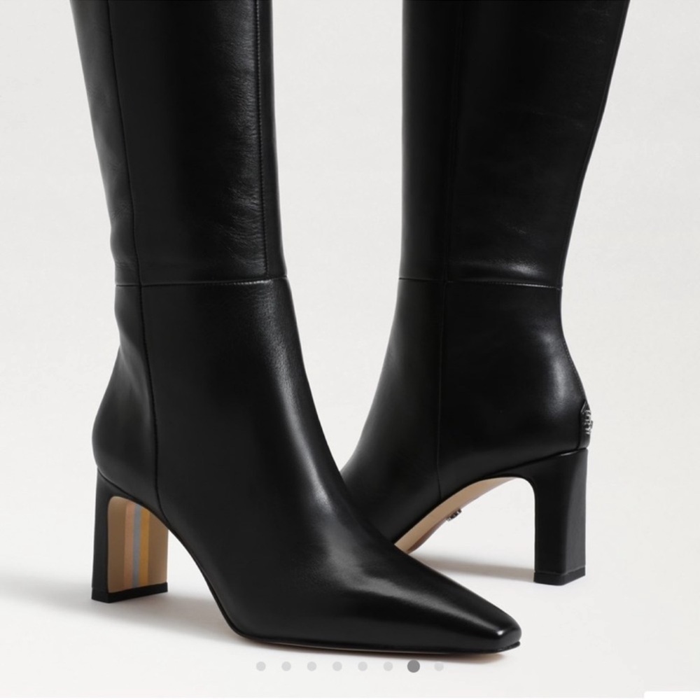 Wide calf Sylvia Sam Edelman Black Heel Boots 8m